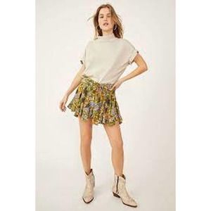 NWT Free People Ellie Mini Skort Size Medium Ivy Combo